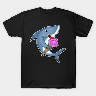 Adorable Shark Licking Ice Cream Cute Shark Lovers T-Shirt